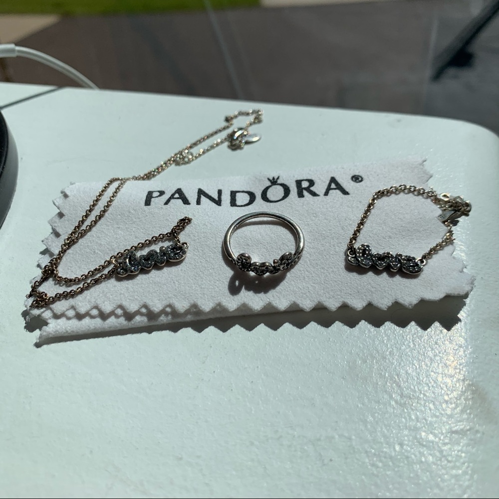 Pandora ring, necklace, and bracelet
